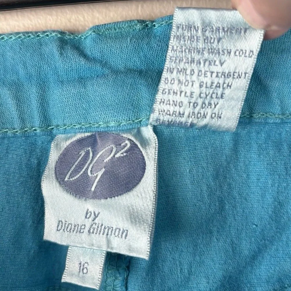 NWT DG2 Diane Gilman Jeans Women 16 30x40 SkyBlue Cotton Stretch Bootcut - Picture 10 of 10